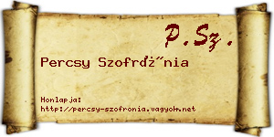 Percsy Szofrónia névjegykártya